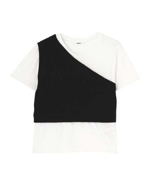 MURUA(ムルーア)の「ワンショルドッキングT(Tシャツ/カットソー・レディース・ダークグリーン/ブラック/キャメル・FREE)」の13枚目の写真