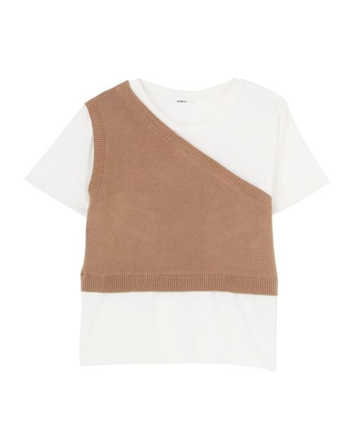 MURUA(ムルーア)の「ワンショルドッキングT(Tシャツ/カットソー・レディース・ダークグリーン/ブラック/キャメル・FREE)」の14枚目の写真