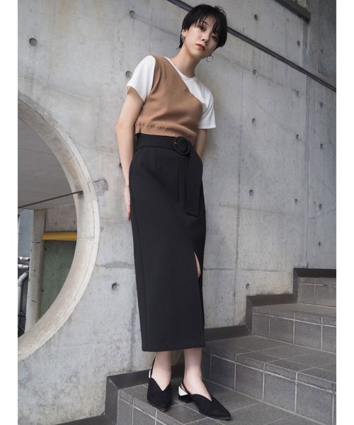 MURUA(ムルーア)の「ワンショルドッキングT(Tシャツ/カットソー・レディース・ダークグリーン/ブラック/キャメル・FREE)」の21枚目の写真