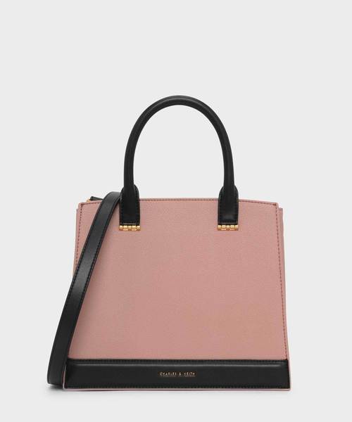 CHARLES & KEITH(チャールズ & キース)の「トップハンドルコントラストバッグ / TOP HANDLE CONTRAST BAG(トートバッグ・レディース・ダークグリーン/マスタード/ピンク系その他/プラム/グレー系その他2・L)」の5枚目の写真