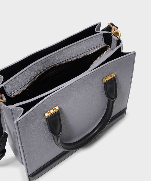 CHARLES & KEITH(チャールズ & キース)の「トップハンドルコントラストバッグ / TOP HANDLE CONTRAST BAG(トートバッグ・レディース・ダークグリーン/マスタード/ピンク系その他/プラム/グレー系その他2・L)」の9枚目の写真