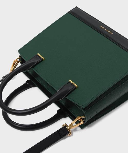 CHARLES & KEITH(チャールズ & キース)の「トップハンドルコントラストバッグ / TOP HANDLE CONTRAST BAG(トートバッグ・レディース・ダークグリーン/マスタード/ピンク系その他/プラム/グレー系その他2・L)」の12枚目の写真