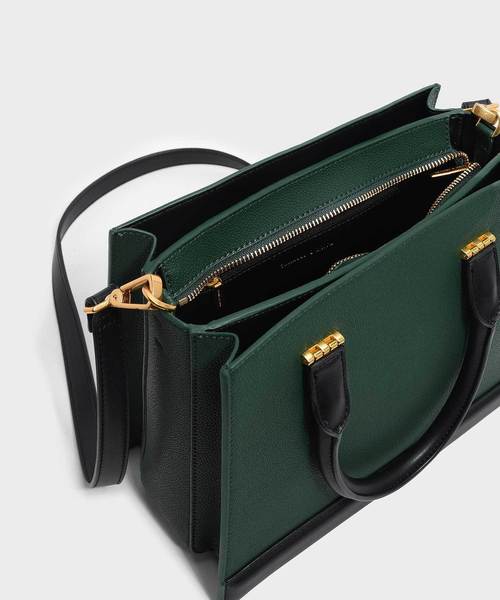 CHARLES & KEITH(チャールズ & キース)の「トップハンドルコントラストバッグ / TOP HANDLE CONTRAST BAG(トートバッグ・レディース・ダークグリーン/マスタード/ピンク系その他/プラム/グレー系その他2・L)」の14枚目の写真