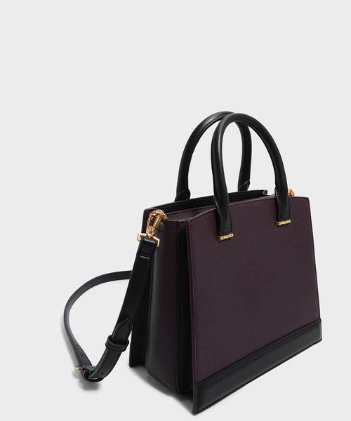 CHARLES & KEITH(チャールズ & キース)の「トップハンドルコントラストバッグ / TOP HANDLE CONTRAST BAG(トートバッグ・レディース・ダークグリーン/マスタード/ピンク系その他/プラム/グレー系その他2・L)」の18枚目の写真
