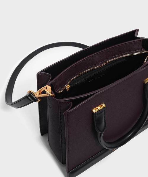 CHARLES & KEITH(チャールズ & キース)の「トップハンドルコントラストバッグ / TOP HANDLE CONTRAST BAG(トートバッグ・レディース・ダークグリーン/マスタード/ピンク系その他/プラム/グレー系その他2・L)」の19枚目の写真