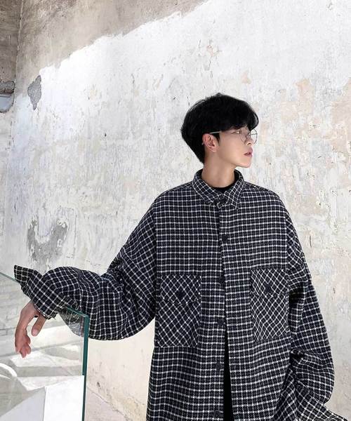 neos（ネオス）の「【neos -addictive design-】タータン ガンクラブ チェック CPO ビッグシルエット シャツジャケット（ブルゾン・メンズ・ブラック/ブラウン/グレー・MEDIUM/LARGE/X-LARGE）」の16枚目の写真
