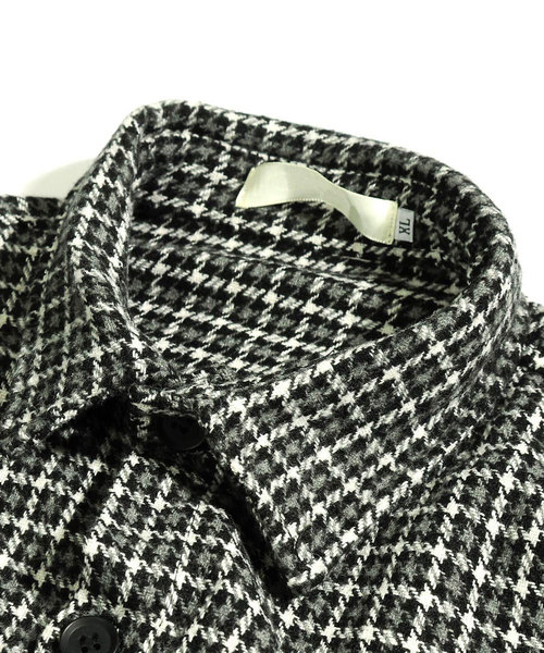 neos（ネオス）の「【neos -addictive design-】タータン ガンクラブ チェック CPO ビッグシルエット シャツジャケット（ブルゾン・メンズ・ブラック/ブラウン/グレー・MEDIUM/LARGE/X-LARGE）」の10枚目の写真