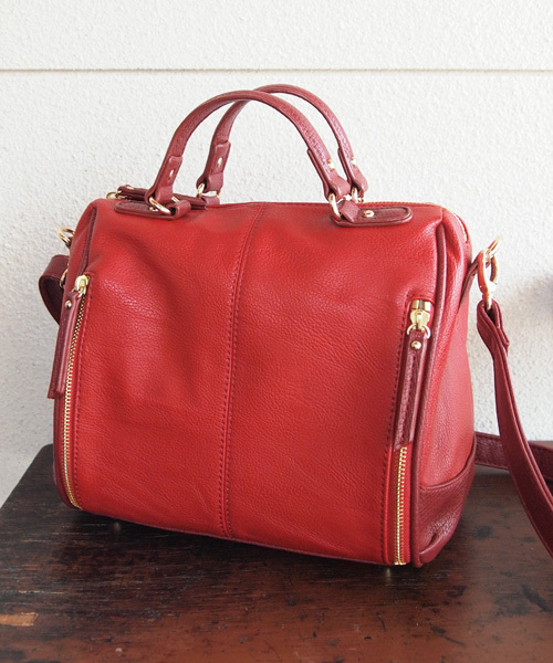 BEAUTY&YOUTH UNITED ARROWS（ビューティーアンドユースユナイテッドアローズ）の「BYSF ∵フェイクジップボストンバッグ ◆（ボストンバッグ・レディース・ダークブラウン/レッド・FREE）」の5枚目の写真