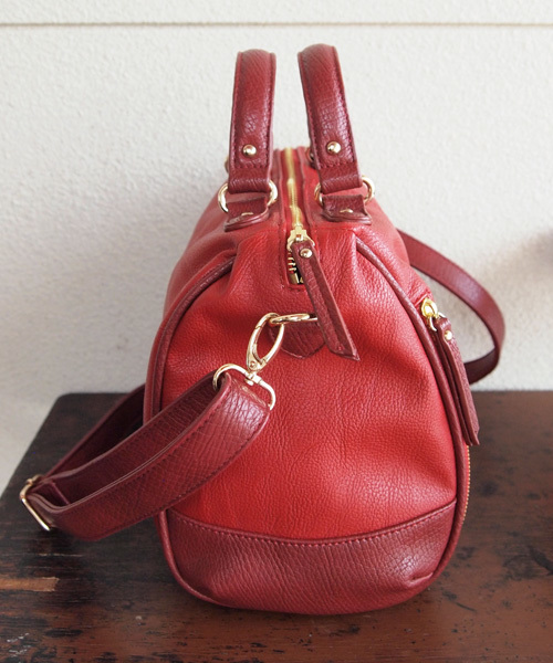 BEAUTY&YOUTH UNITED ARROWS（ビューティーアンドユースユナイテッドアローズ）の「BYSF ∵フェイクジップボストンバッグ ◆（ボストンバッグ・レディース・ダークブラウン/レッド・FREE）」の7枚目の写真