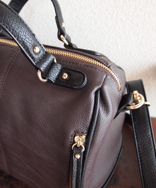 BEAUTY&YOUTH UNITED ARROWS（ビューティーアンドユースユナイテッドアローズ）の「BYSF ∵フェイクジップボストンバッグ ◆（ボストンバッグ・レディース・ダークブラウン/レッド・FREE）」の9枚目の写真