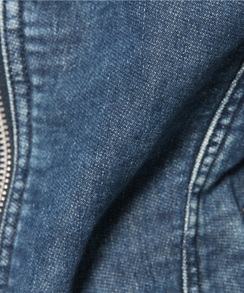 HYSTERIC GLAMOUR（ヒステリックグラマー）の「ニッティッシュクロス ダブルライダースJK（ブルゾン・レディース・インディゴブルー/ブラック・FREE）」の7枚目の写真