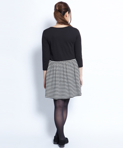 MILKFED.(ミルクフェド)の「COMBI FLARE DRESS bonjour(ワンピース・レディース・ホワイト/ブラック/ライトパープル・SMALL/MEDIUM)」の5枚目の写真