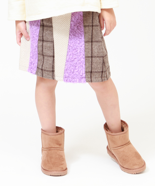 RAGMART（ラグマート）の「パッチワークスカート（スカート・キッズ・パープル/グレー・110cm/100cm/120cm/130cm）」の2枚目の写真