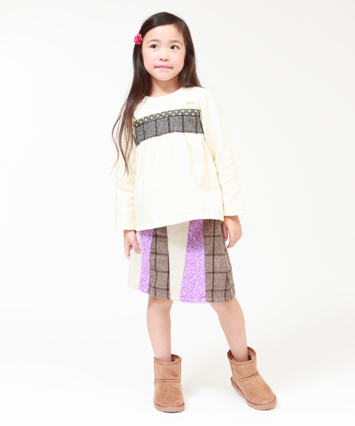 RAGMART（ラグマート）の「パッチワークスカート（スカート・キッズ・パープル/グレー・110cm/100cm/120cm/130cm）」の6枚目の写真