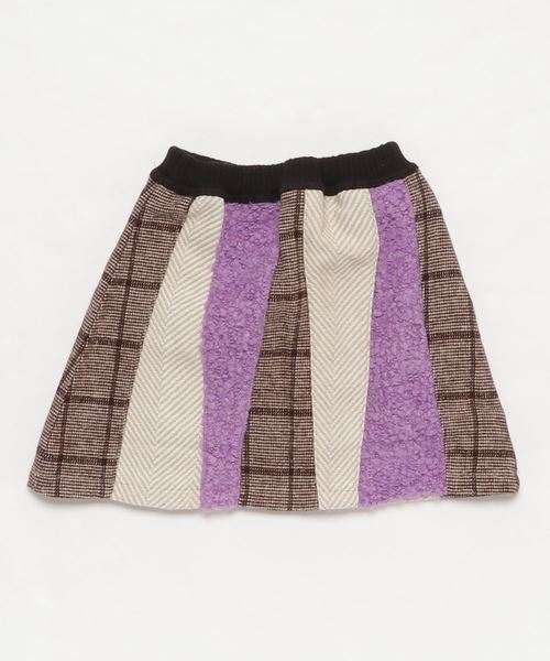 RAGMART（ラグマート）の「パッチワークスカート（スカート・キッズ・パープル/グレー・110cm/100cm/120cm/130cm）」の3枚目の写真