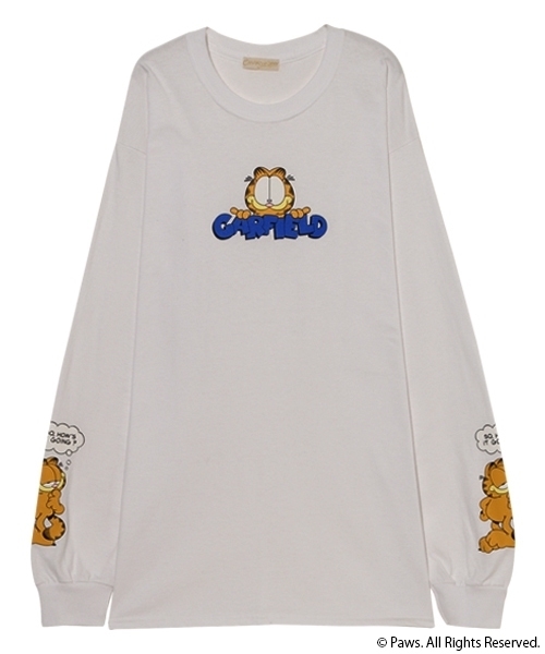 Candy Stripper(キャンディストリッパー)の「【GARFIELD×Candy Stripper】HOW'S IT GOING ? ロングスリーブTシャツ(Tシャツ/カットソー)」|オフホワイト
