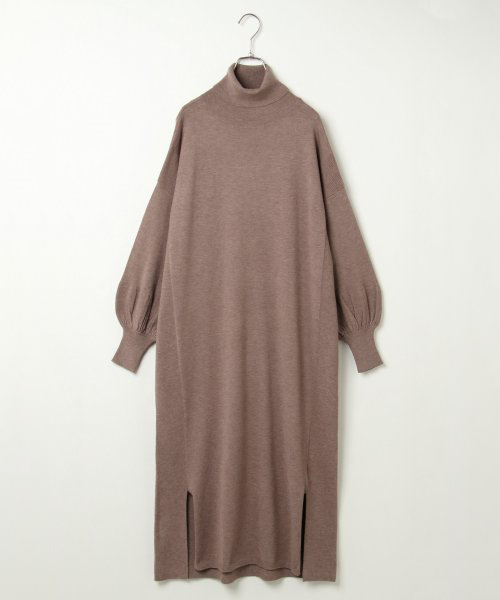 VENCEEXCHANGE（ヴァンスエクスチェンジ）の「ハイネックニットワンピース（ワンピース・レディース・ブラック/ベージュ/ブラウン/グレー・M）」の4枚目の写真