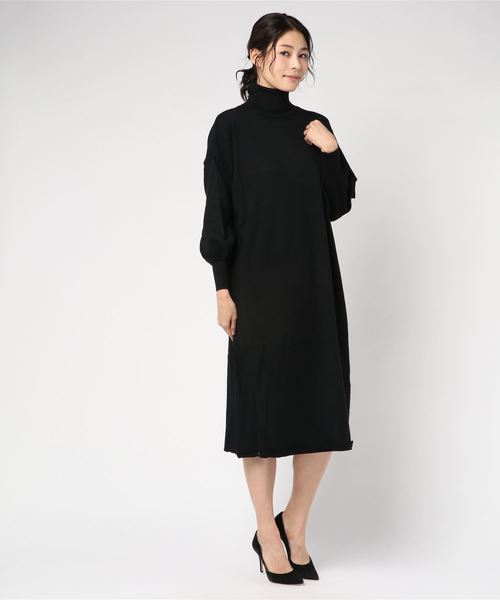 VENCEEXCHANGE（ヴァンスエクスチェンジ）の「ハイネックニットワンピース（ワンピース・レディース・ブラック/ベージュ/ブラウン/グレー・M）」の10枚目の写真