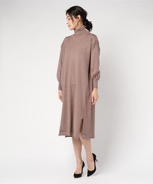 VENCEEXCHANGE（ヴァンスエクスチェンジ）の「ハイネックニットワンピース（ワンピース・レディース・ブラック/ベージュ/ブラウン/グレー・M）」の8枚目の写真