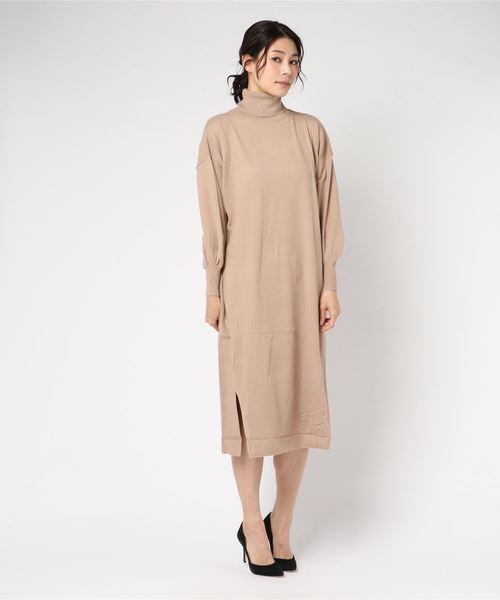 VENCEEXCHANGE（ヴァンスエクスチェンジ）の「ハイネックニットワンピース（ワンピース・レディース・ブラック/ベージュ/ブラウン/グレー・M）」の7枚目の写真