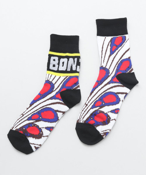 チャイハネ（チャイハネ）の「【チャイハネ】アフリカン柄ミドルソックス23～25cm（ソックス/靴下・レディース・ホワイト/レッド/ブルー・FREE）」の2枚目の写真