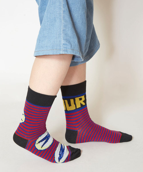 チャイハネ（チャイハネ）の「【チャイハネ】アフリカン柄ミドルソックス23～25cm（ソックス/靴下・レディース・ホワイト/レッド/ブルー・FREE）」の9枚目の写真