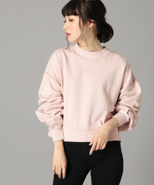 LOWRYS FARM（ローリーズファーム）の「ピグメントウラケショートプルオーバー　826091（スウェット・レディース・ピンク/アイボリー/ブラック・FREE）」の3枚目の写真