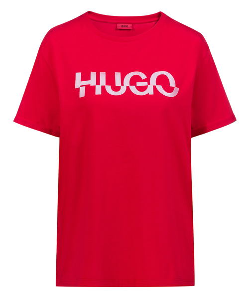 HUGO（ヒューゴ）の「ジャージー クオリティ コットン Tシャツ ウィズ HUGO ロゴ（Tシャツ/カットソー・レディース・ホワイト系その他/レッド系その他/ホワイト/ライトパープル・S/M/L/XS/XL）」の4枚目の写真
