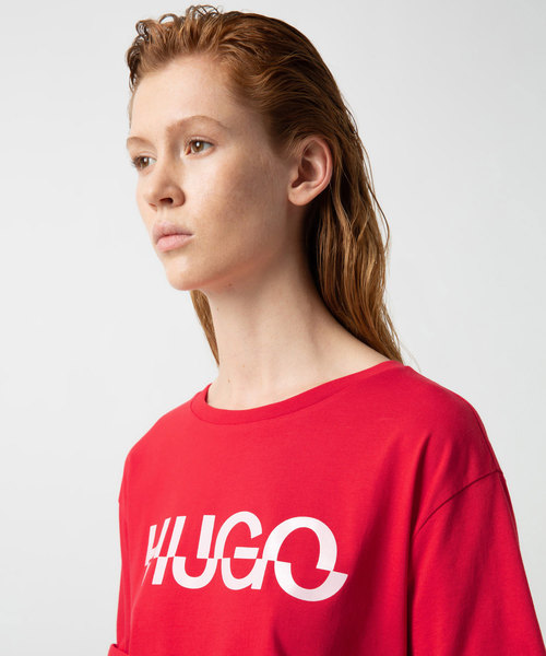 HUGO（ヒューゴ）の「ジャージー クオリティ コットン Tシャツ ウィズ HUGO ロゴ（Tシャツ/カットソー・レディース・ホワイト系その他/レッド系その他/ホワイト/ライトパープル・S/M/L/XS/XL）」の11枚目の写真