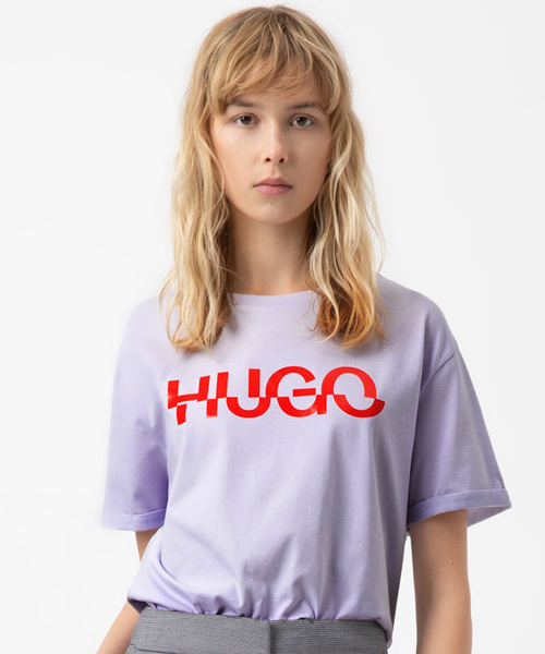 HUGO（ヒューゴ）の「ジャージー クオリティ コットン Tシャツ ウィズ HUGO ロゴ（Tシャツ/カットソー・レディース・ホワイト系その他/レッド系その他/ホワイト/ライトパープル・S/M/L/XS/XL）」の15枚目の写真