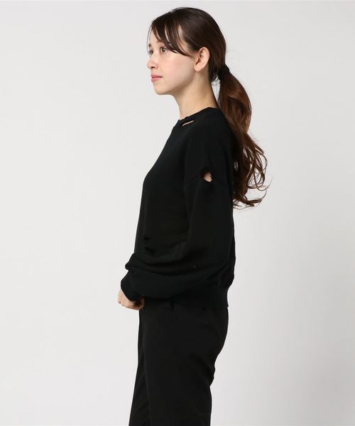 WEGO(ウィゴー)の「WEGO/ダメージスウェット(スウェット・レディース・ライトパープル/オフホワイト/ブラック/ライトイエロー・FREE)」の6枚目の写真