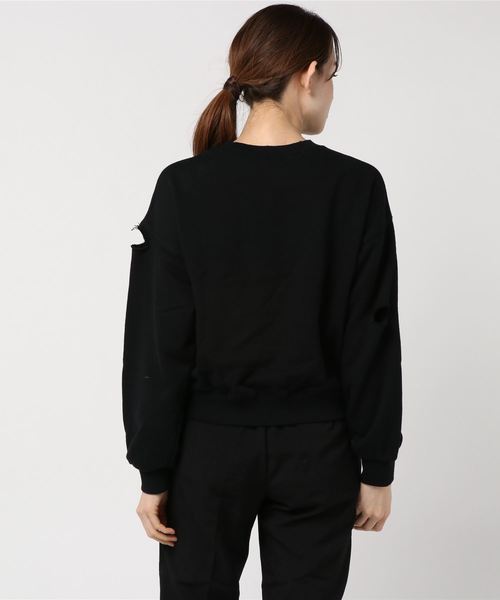 WEGO(ウィゴー)の「WEGO/ダメージスウェット(スウェット・レディース・ライトパープル/オフホワイト/ブラック/ライトイエロー・FREE)」の5枚目の写真