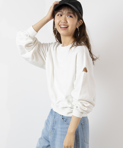 WEGO(ウィゴー)の「WEGO/ダメージスウェット(スウェット・レディース・ライトパープル/オフホワイト/ブラック/ライトイエロー・FREE)」の2枚目の写真