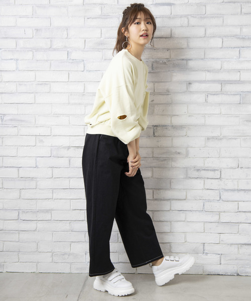 WEGO(ウィゴー)の「WEGO/ダメージスウェット(スウェット・レディース・ライトパープル/オフホワイト/ブラック/ライトイエロー・FREE)」の18枚目の写真