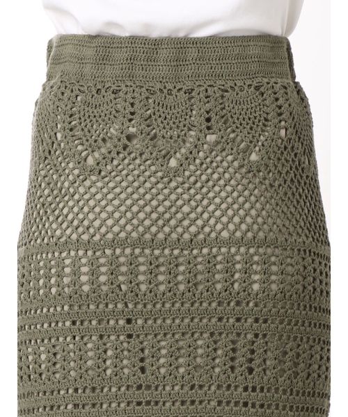 Ungrid（アングリッド）の「かぎ針ニットマキシスカート（スカート・レディース・オフホワイト/カーキ・FREE）」の13枚目の写真
