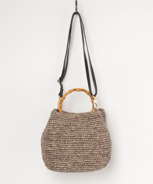 VIOLAd'ORO(ヴィオラドーロ)の「VIOLA d'ORO(ヴィオラドーロ)バンブーカゴミニショルダー(ショルダーバッグ・レディース・ブラウン・FREE)」の1枚目の写真