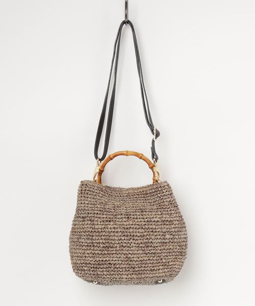 VIOLAd'ORO(ヴィオラドーロ)の「VIOLA d'ORO(ヴィオラドーロ)バンブーカゴミニショルダー(ショルダーバッグ・レディース・ブラウン・FREE)」の2枚目の写真