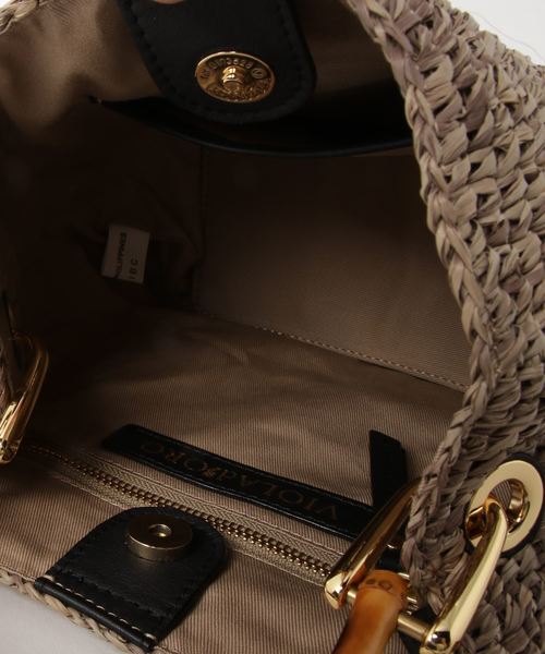 VIOLAd'ORO(ヴィオラドーロ)の「VIOLA d'ORO(ヴィオラドーロ)バンブーカゴミニショルダー(ショルダーバッグ・レディース・ブラウン・FREE)」の4枚目の写真