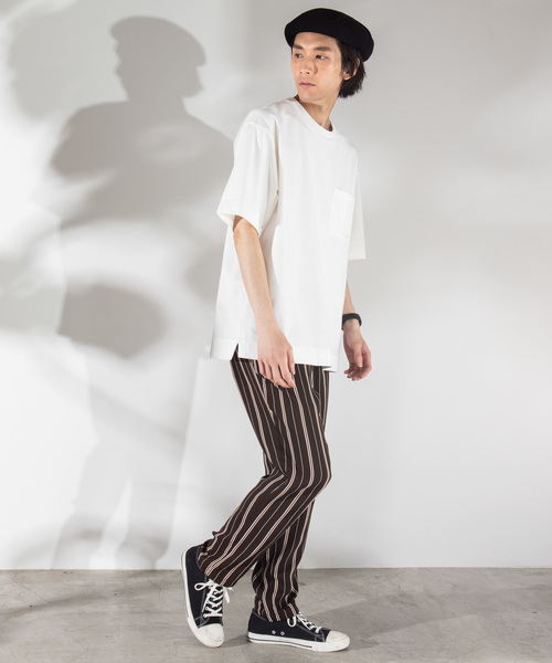 WEGO（ウィゴー）の「WEGO/ストライプイージーパンツ（スラックス・メンズ・ネイビー/ブラウン/ブラック・LARGE/MEDIUM）」の8枚目の写真