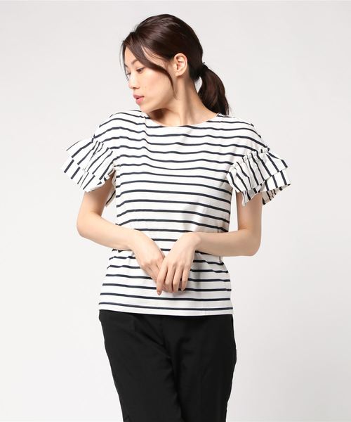 購入 品 セール Iblues イブルース ギャザーボーダーカットソー Tシャツ カットソー Iblues イブルース のファッション 通販 人気 Arenatheatre Net