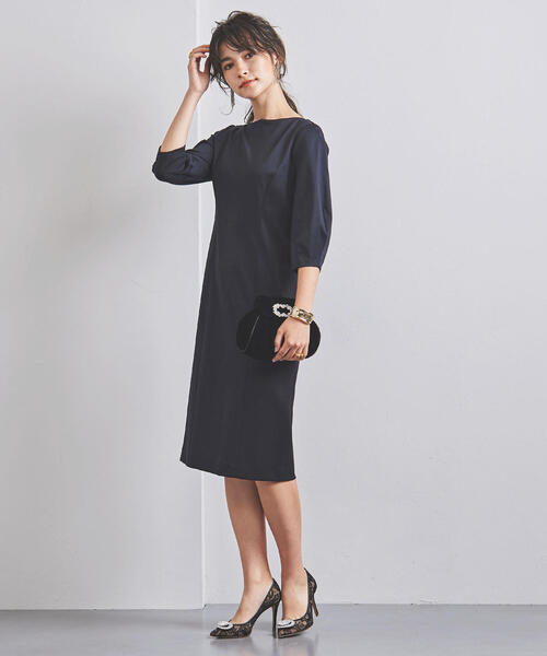 FLICKA(フリッカ)の「別注<FLICKA(フリッカ)>ジャージー ボートネックワンピース(ドレス・レディース・ネイビー・0/1)」の5枚目の写真