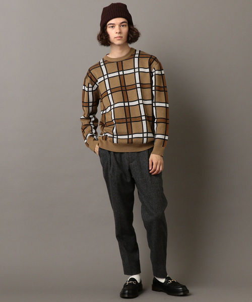 SHIPS JET BLUE（シップスジェットブルー）の「SHIPS JET BLUE: 【MEN'S NON-NO 11月号 p.137掲載】《洗濯 可能》パターン ジャカード クルーネック ニット（ニット/セーター・メンズ・ブラック/ブラウン/カーキ/ライトオリーブ・X-SMALL/SMALL/MEDIUM/LARGE）」の5枚目の写真