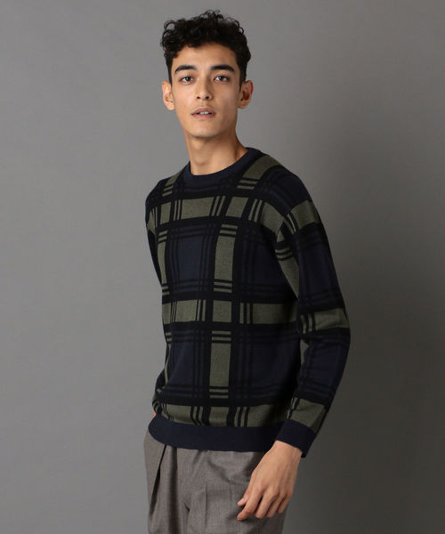 SHIPS JET BLUE（シップスジェットブルー）の「SHIPS JET BLUE: 【MEN'S NON-NO 11月号 p.137掲載】《洗濯 可能》パターン ジャカード クルーネック ニット（ニット/セーター・メンズ・ブラック/ブラウン/カーキ/ライトオリーブ・X-SMALL/SMALL/MEDIUM/LARGE）」の7枚目の写真