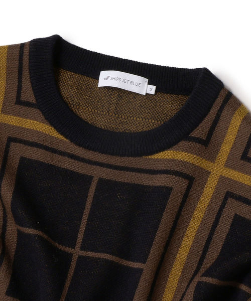SHIPS JET BLUE（シップスジェットブルー）の「SHIPS JET BLUE: 【MEN'S NON-NO 11月号 p.137掲載】《洗濯 可能》パターン ジャカード クルーネック ニット（ニット/セーター・メンズ・ブラック/ブラウン/カーキ/ライトオリーブ・X-SMALL/SMALL/MEDIUM/LARGE）」の14枚目の写真