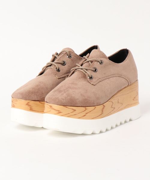 STYLEBLOCK（スタイルブロック）の「レースアッププラットフォームウェッジシャークソール厚底オックスフォードシューズ（その他シューズ・レディース・ブラック/レッド/カーキ/イエロー・38/39/37/40/36/35）」の3枚目の写真