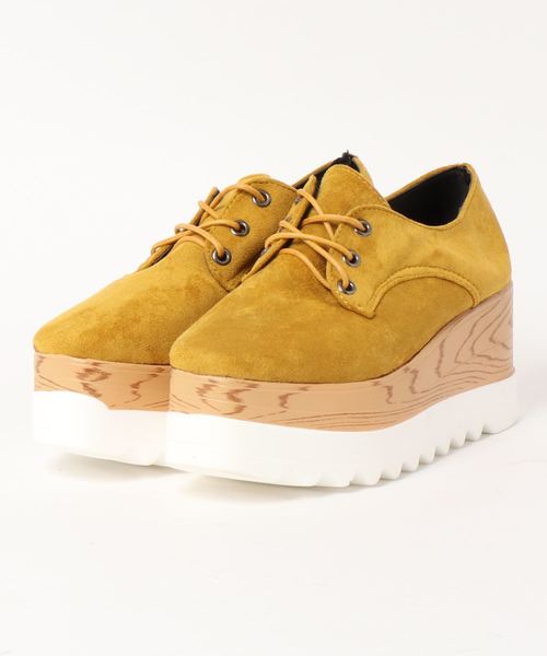 STYLEBLOCK（スタイルブロック）の「レースアッププラットフォームウェッジシャークソール厚底オックスフォードシューズ（その他シューズ・レディース・ブラック/レッド/カーキ/イエロー・38/39/37/40/36/35）」の7枚目の写真