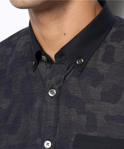 MORGAN HOMME(モルガンオム)の「カモコンパクトクレリック/クレリックシャツ(シャツ/ブラウス・メンズ・ホワイト/ネイビー・LARGE/MEDIUM/AL)」の6枚目の写真