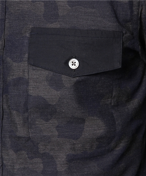 MORGAN HOMME(モルガンオム)の「カモコンパクトクレリック/クレリックシャツ(シャツ/ブラウス・メンズ・ホワイト/ネイビー・LARGE/MEDIUM/AL)」の8枚目の写真