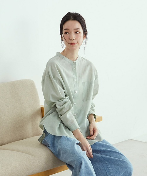 ONIGIRI（オニギリ）の「《コットンリネン》 バンドカラー