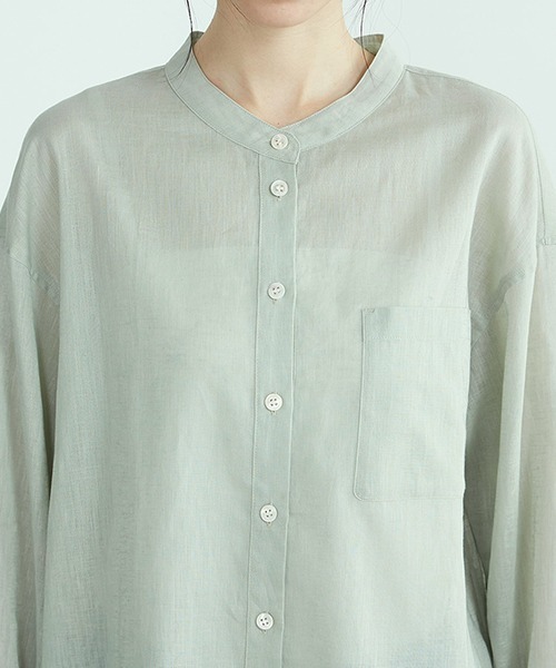 ONIGIRI（オニギリ）の「《コットンリネン》 バンドカラー シアー